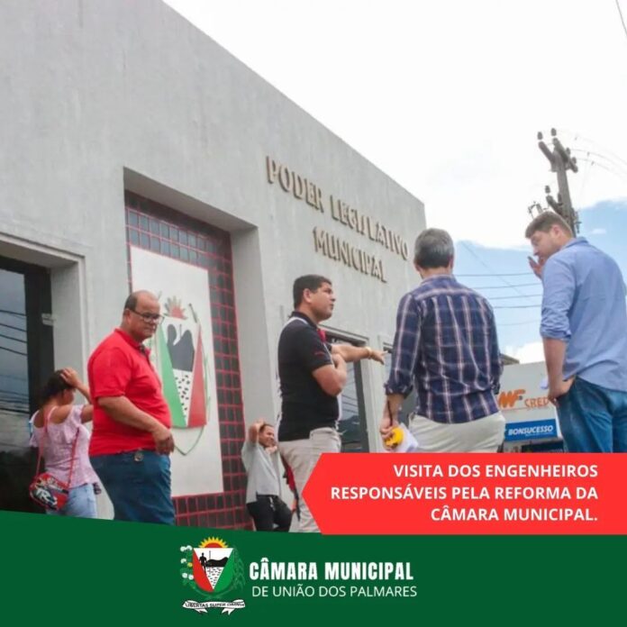 Visita dos engenheiros responsáveis pela reforma da Câmara Municipal